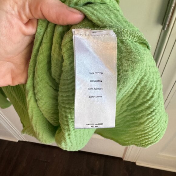 Parker and Rowe Gauze Tier Dress Green Bell Sleeve Cotton Size S - Picture 4 of 5